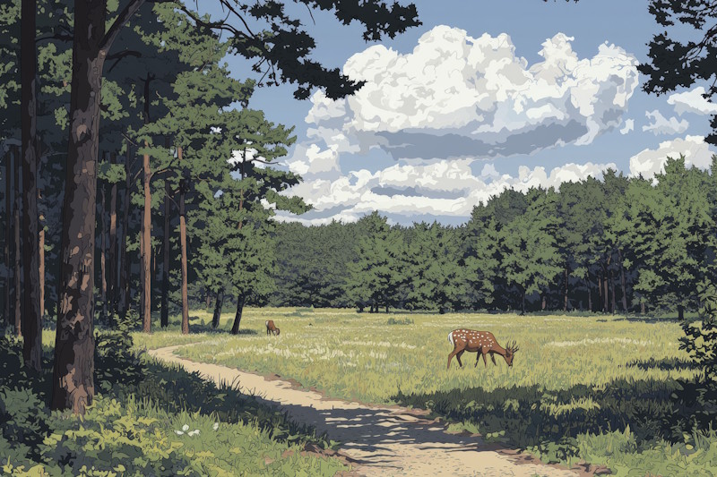 Wald mit Tier